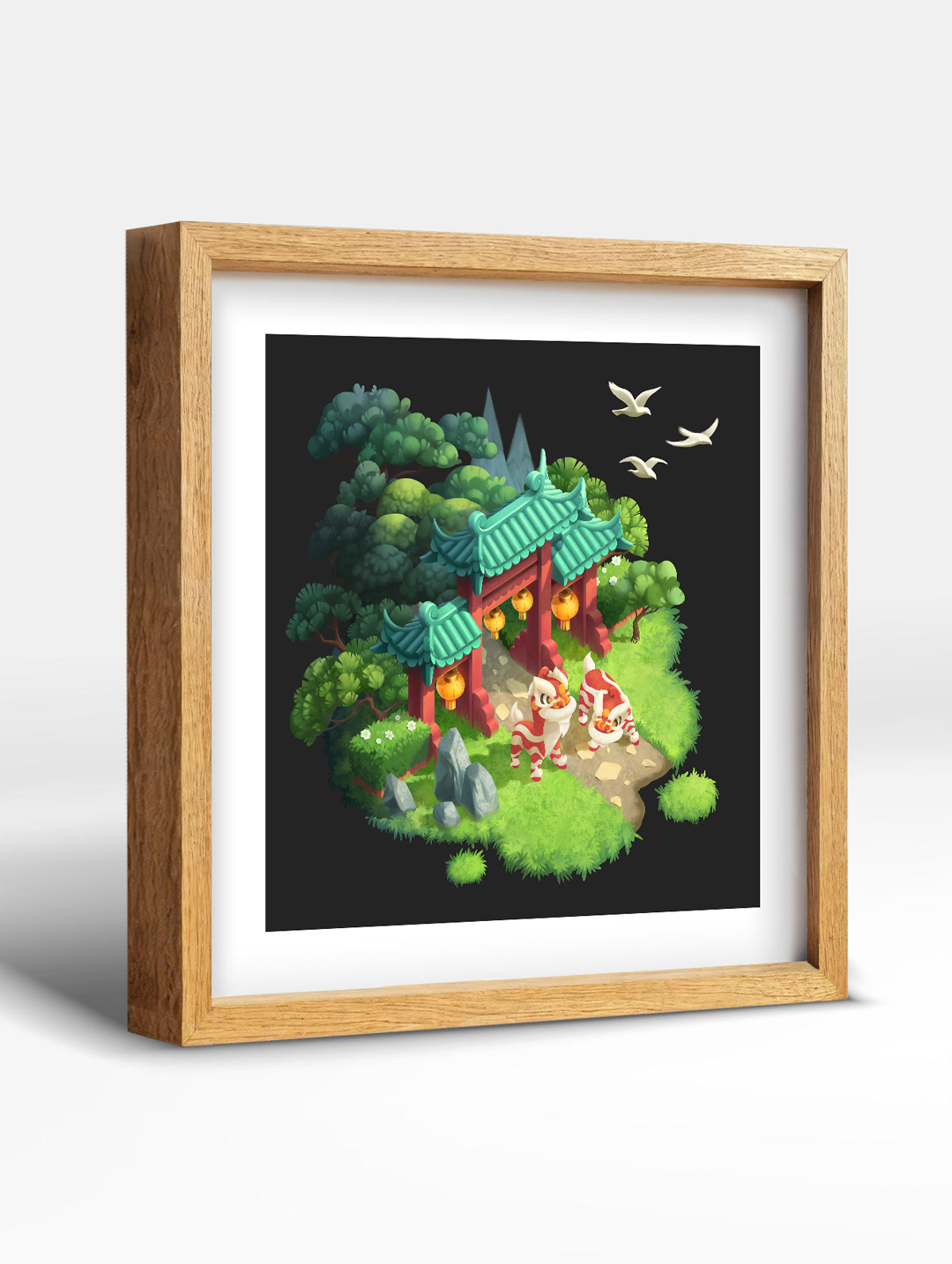 Isometric Lion Dance Art Print 01