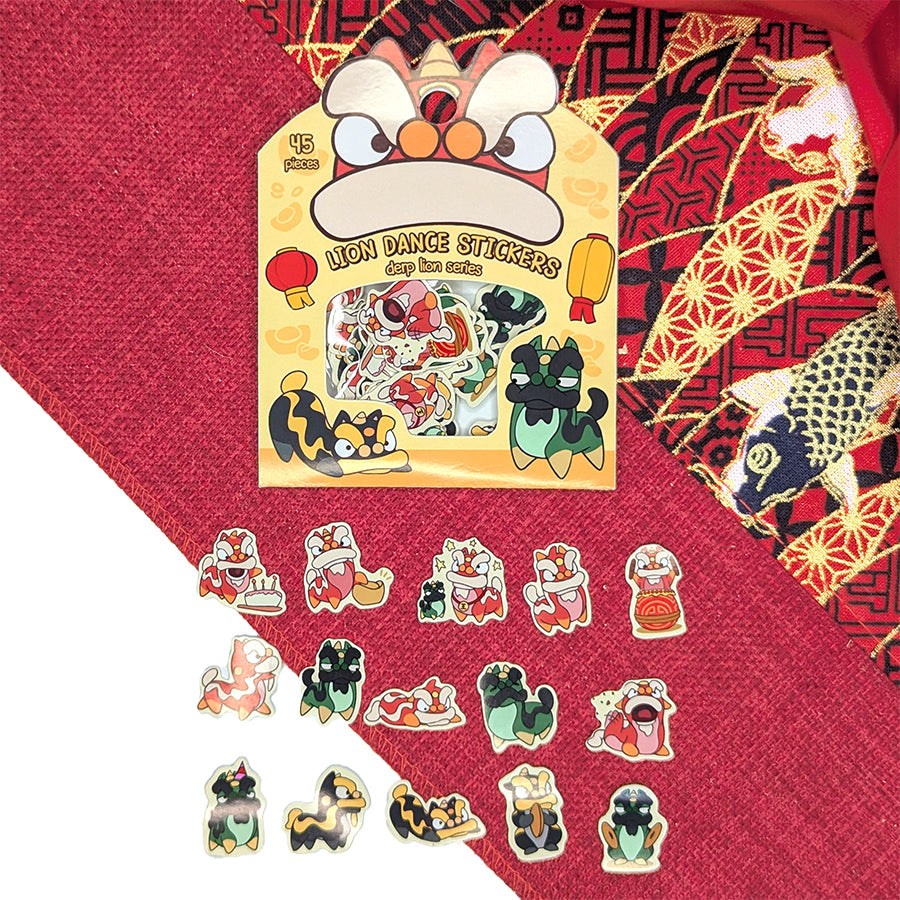 Derp Lion Mini Sticker Pack - Peel & Stick Paper Stickers