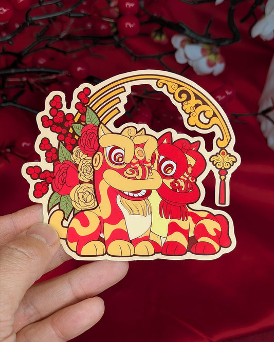 Lion Dance Vinyl Sticker - Cherry Arc