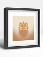 Traditional Chinese Lion Head Art Print - Yellow