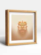 Traditional Chinese Lion Head Art Print - Yellow