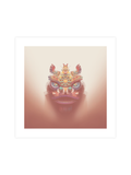 Traditional Chinese Lion Head Art Print - Amber