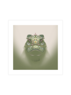 Traditional Chinese Lion Head Art Print - Green