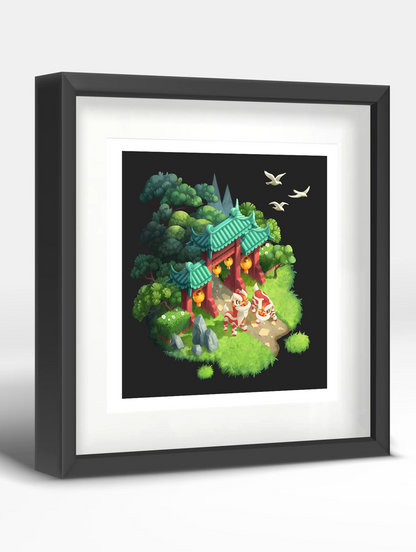 Isometric Lion Dance Art Print 01