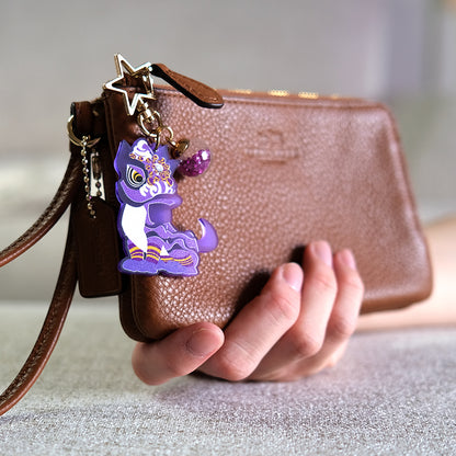 Chinese Lion Dance Keychain - Candy Acrylic Purple