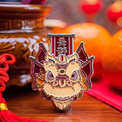 Lunar New Year Lion Dance Enamel Pin - Hoksan Regular Flag Pin