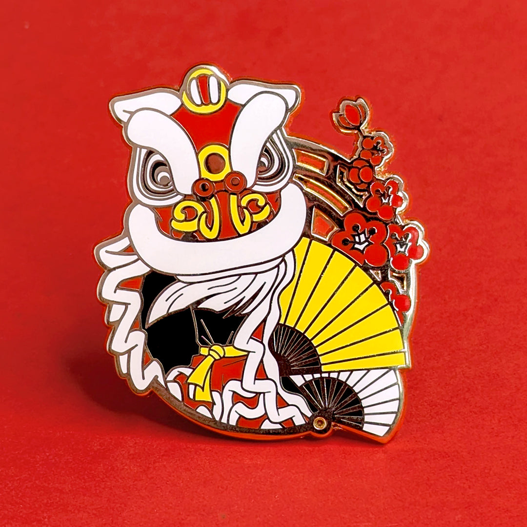 Lucky Lion Pins - Hoksan Folding Fans