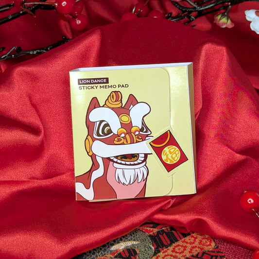 Lion Dance Folding Sticky Notepad - Lion Dance Design