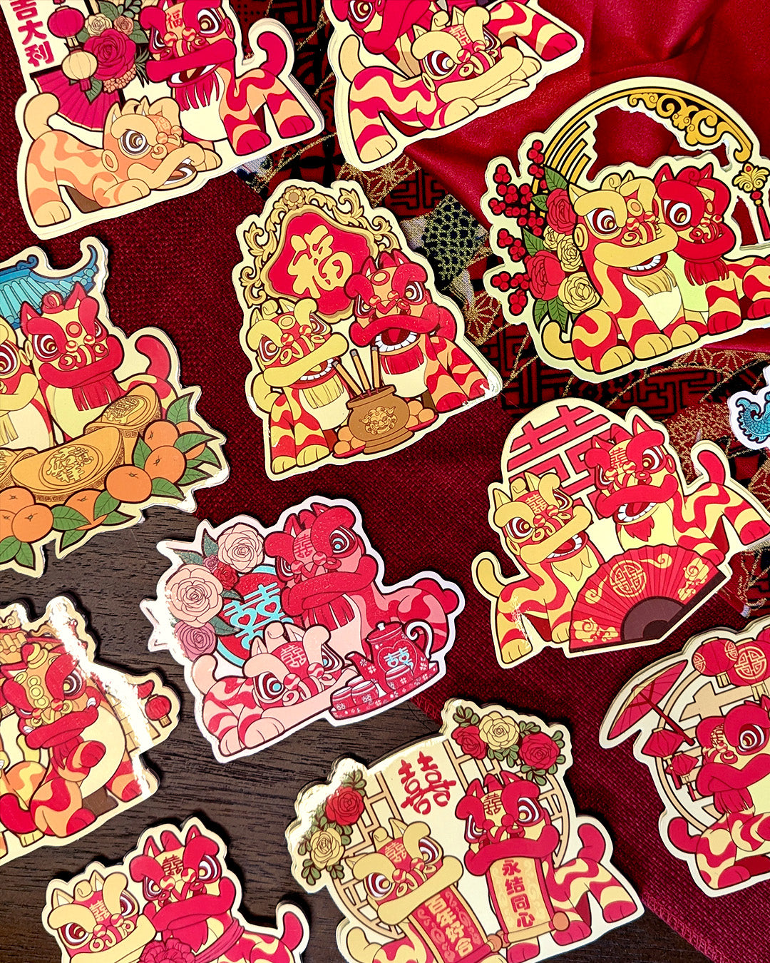 Lion Dance Vinyl Sticker - Wedding Tea Ceremony