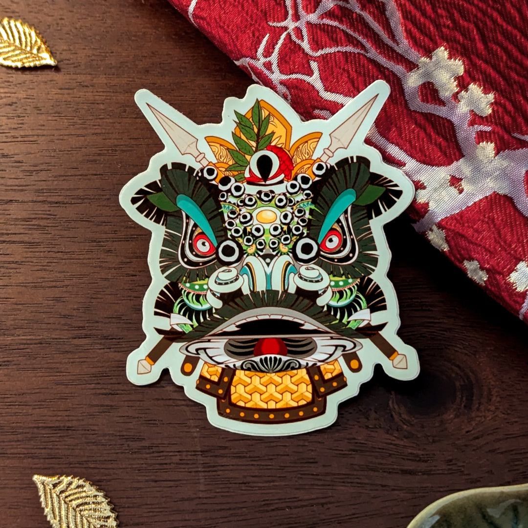 Lion Dance Vinyl Sticker - Traditional Zhang Fei Lion Head