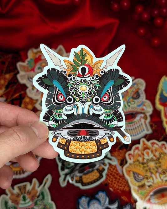 Lion Dance Vinyl Sticker - Traditional Zhang Fei Lion Head