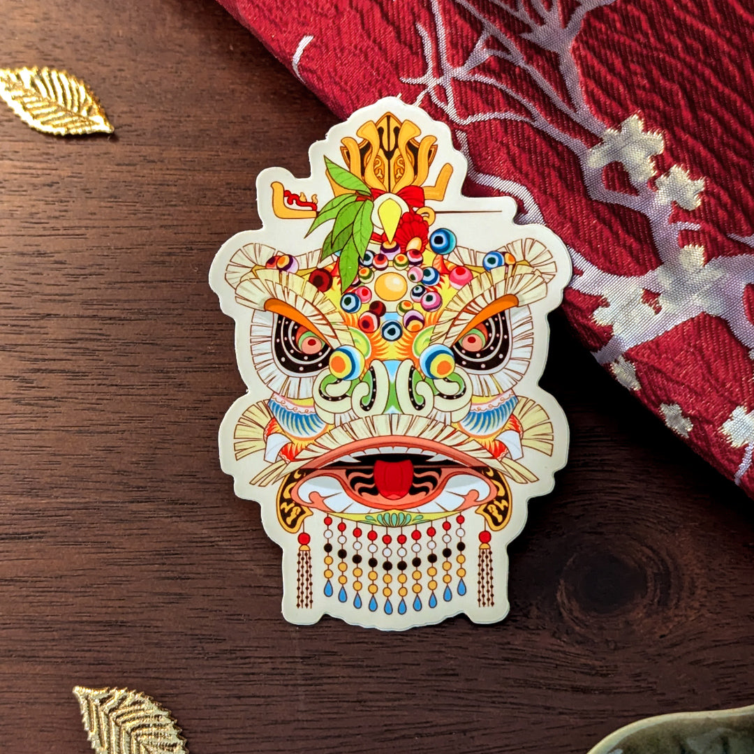 Lion Dance Vinyl Sticker - Traditional Liu Bei Lion Head