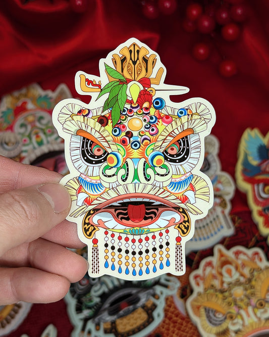 Lion Dance Vinyl Sticker - Traditional Liu Bei Lion Head