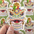 Lion Dance Vinyl Sticker - Traditional Liu Bei Lion Head