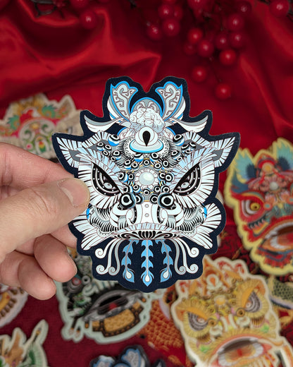Lion Dance Vinyl Sticker - Traditional Ma Chao Lion Head