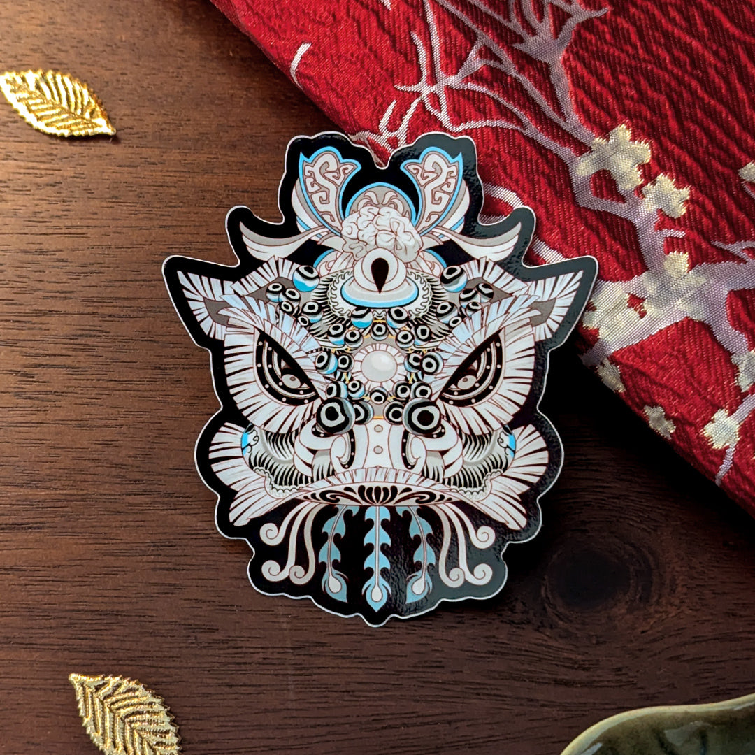 Lion Dance Vinyl Sticker - Traditional Ma Chao Lion Head