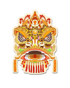 Lion Dance Vinyl Sticker - Traditional Wang Zhong Lion Head