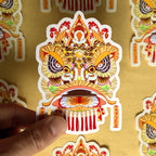 Lion Dance Vinyl Sticker - Traditional Wang Zhong Lion Head