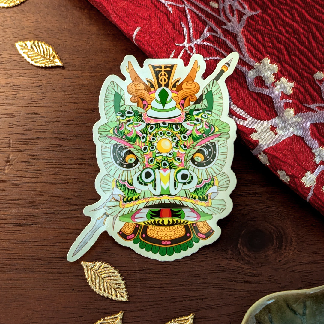 Lion Dance Vinyl Sticker - Traditional Zhao Yun Lion Head