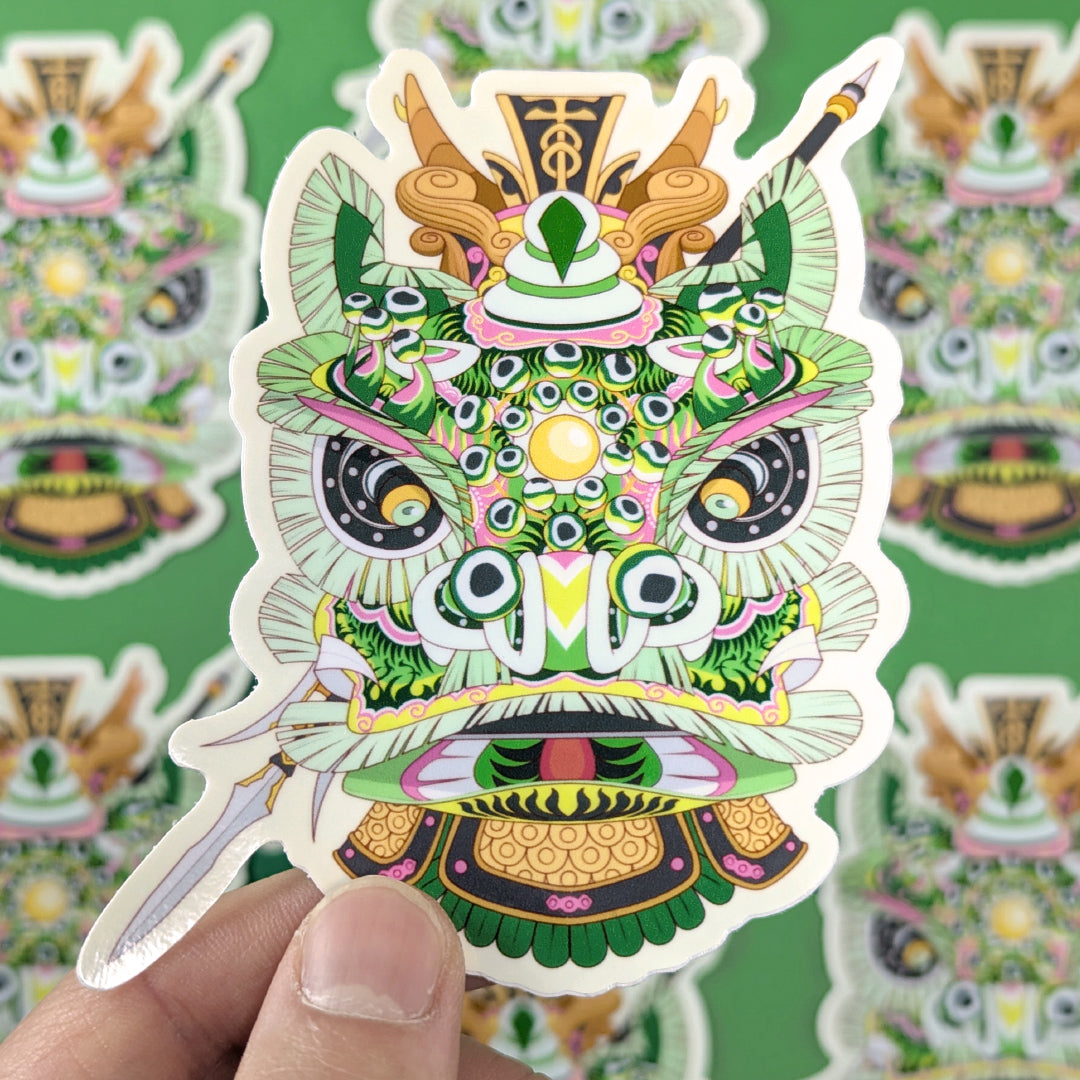 Lion Dance Vinyl Sticker - Traditional Zhao Yun Lion Head