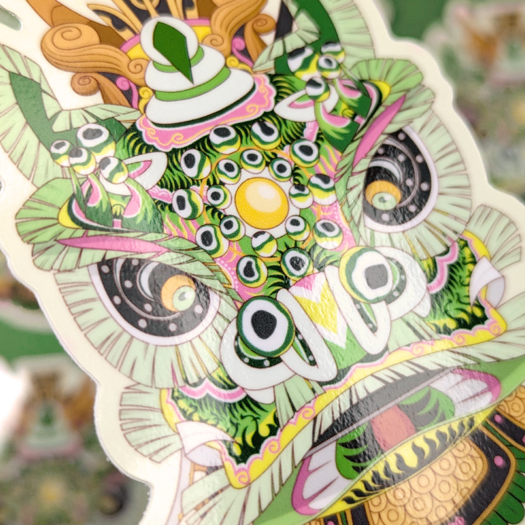 Lion Dance Vinyl Sticker - Traditional Zhao Yun Lion Head
