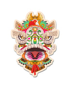Lion Dance Vinyl Sticker - Traditional 1900's Hong Kong Lion Head