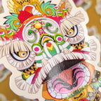Lion Dance Vinyl Sticker - Traditional 1900's Hong Kong Lion Head
