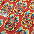 Lion Dance Vinyl Sticker - Traditional Hong Kong Lion Head