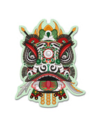 Lion Dance Vinyl Sticker - Indonesian Barongsai Lion Head