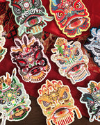 Lion Dance Vinyl Sticker - Indonesian Barongsai Lion Head