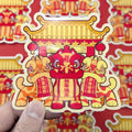 Lion Dance Vinyl Sticker - Happy New Year