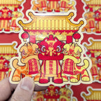 Lion Dance Vinyl Sticker - Happy New Year