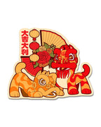 Lion Dance Vinyl Sticker - Big Fortune Big Profit