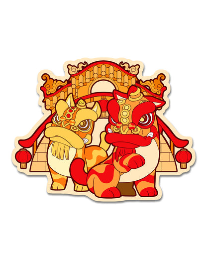 Lion Dance Vinyl Sticker - LFC Lions on Bridge