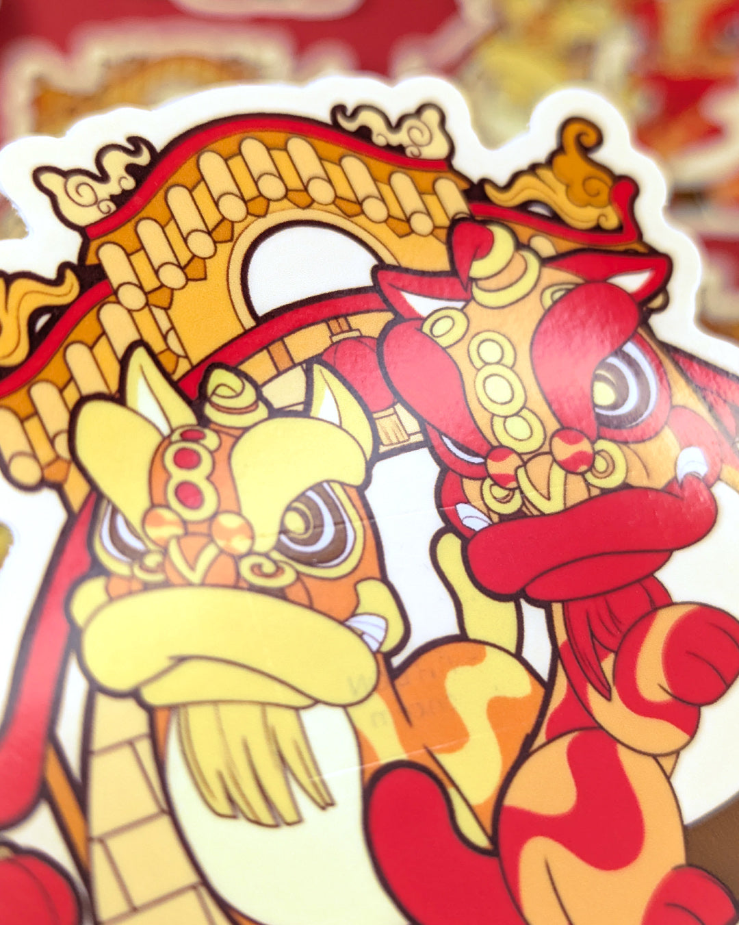 Lion Dance Vinyl Sticker - LFC Lions on Bridge