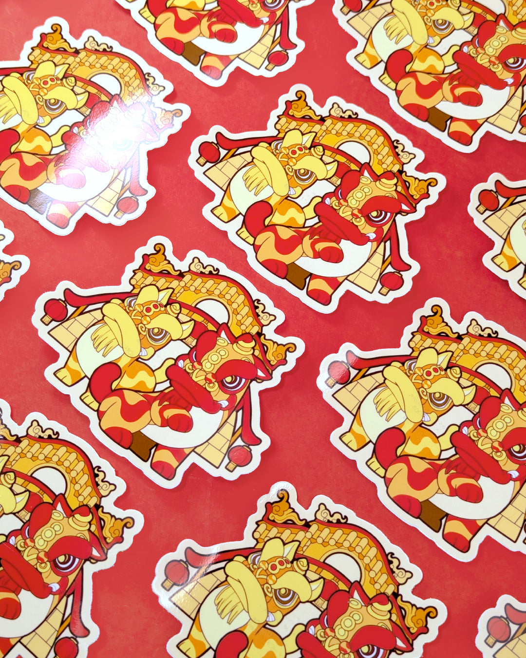Lion Dance Vinyl Sticker - LFC Lions on Bridge