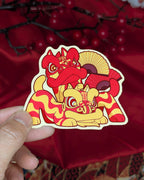 Lion Dance Vinyl Sticker - Double Lion Fans