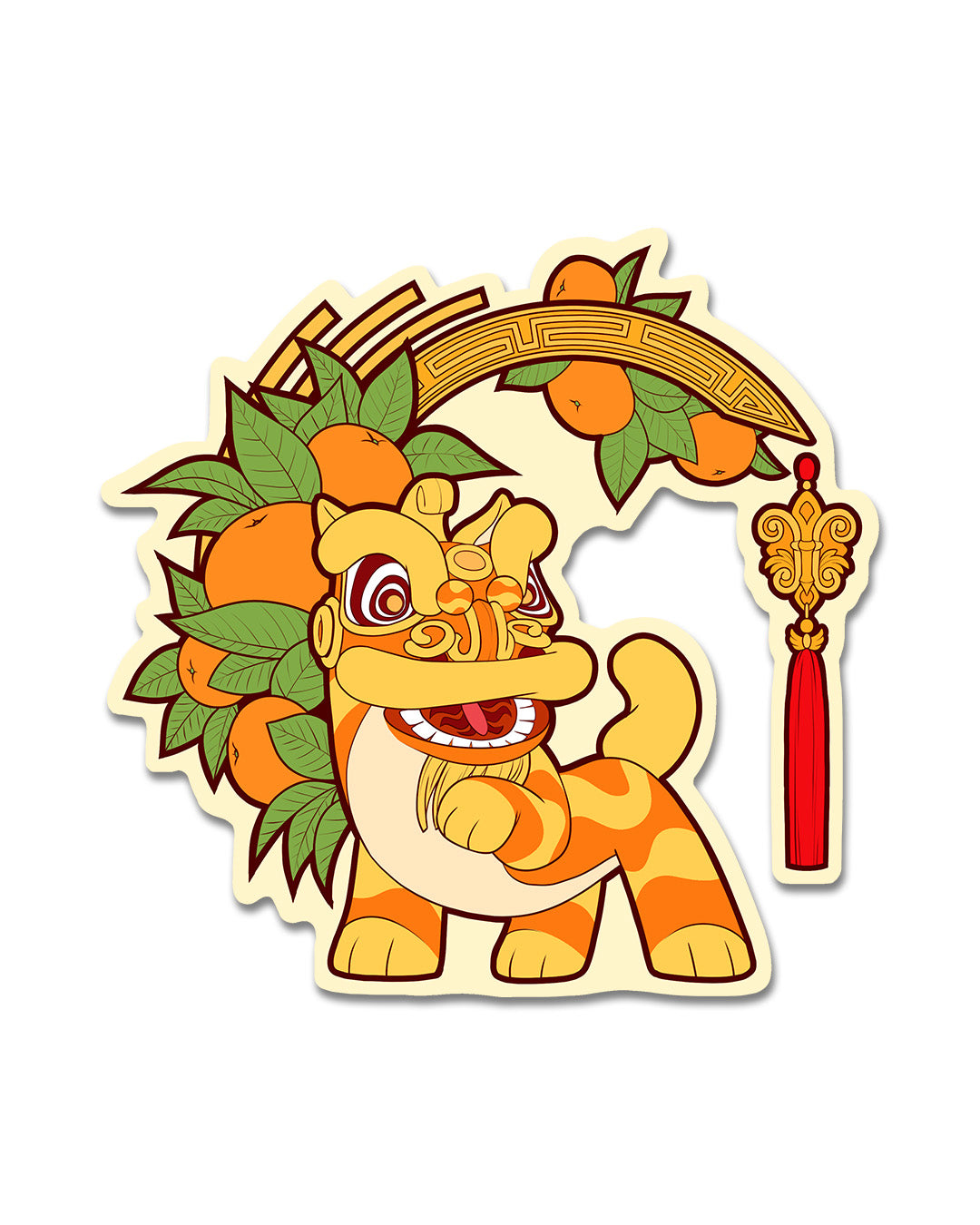 Lion Dance Vinyl Sticker - Mandarin Arc