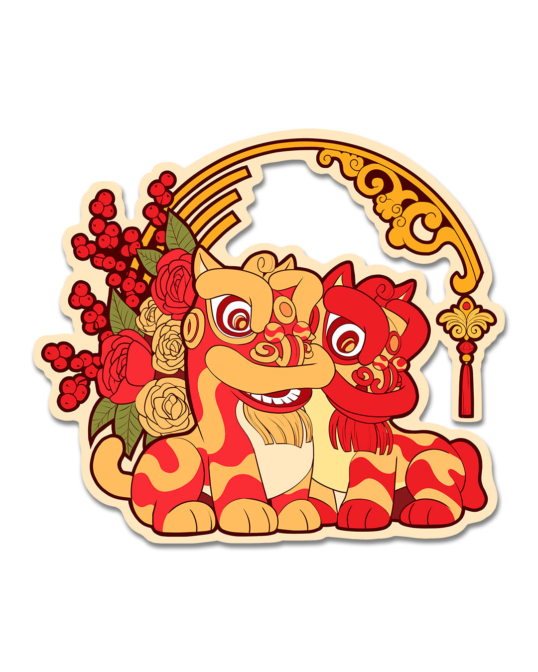 Lion Dance Vinyl Sticker - Cherry Arc