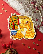Lion Dance Vinyl Sticker - Mandarin Tree