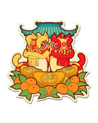 Lion Dance Vinyl Sticker - Yuan Bao Chinese Ingot