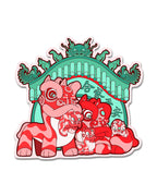 Lion Dance Vinyl Sticker - Lion Family Peace & Safety