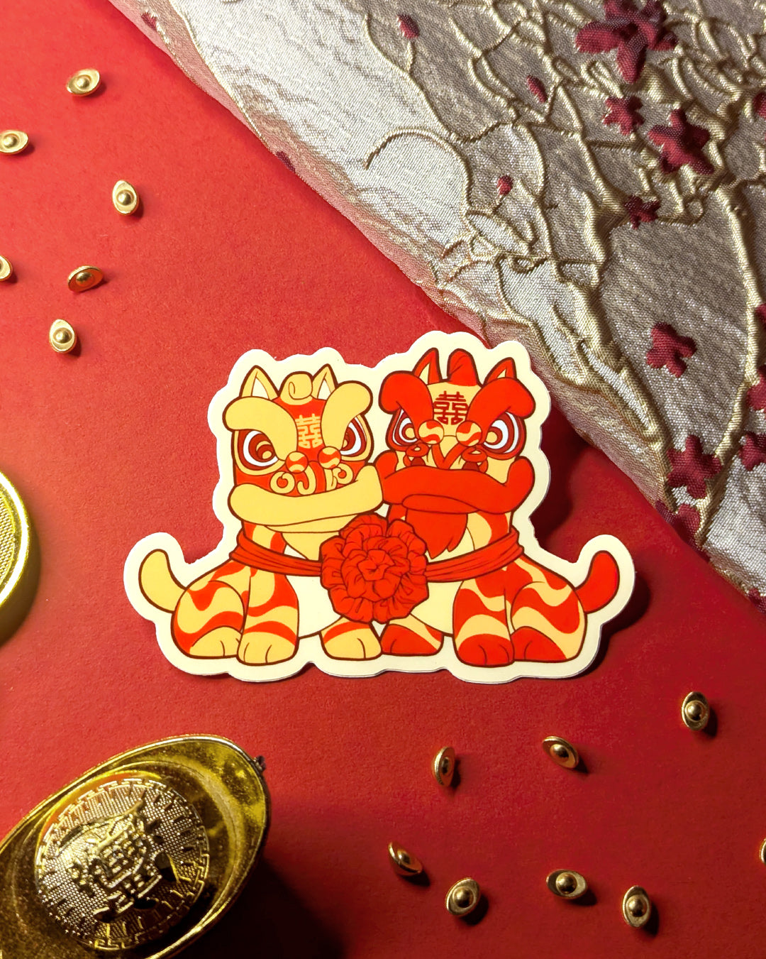 Lion Dance Vinyl Sticker - Wedding Lions