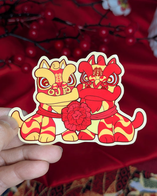 Lion Dance Vinyl Sticker - Wedding Lions