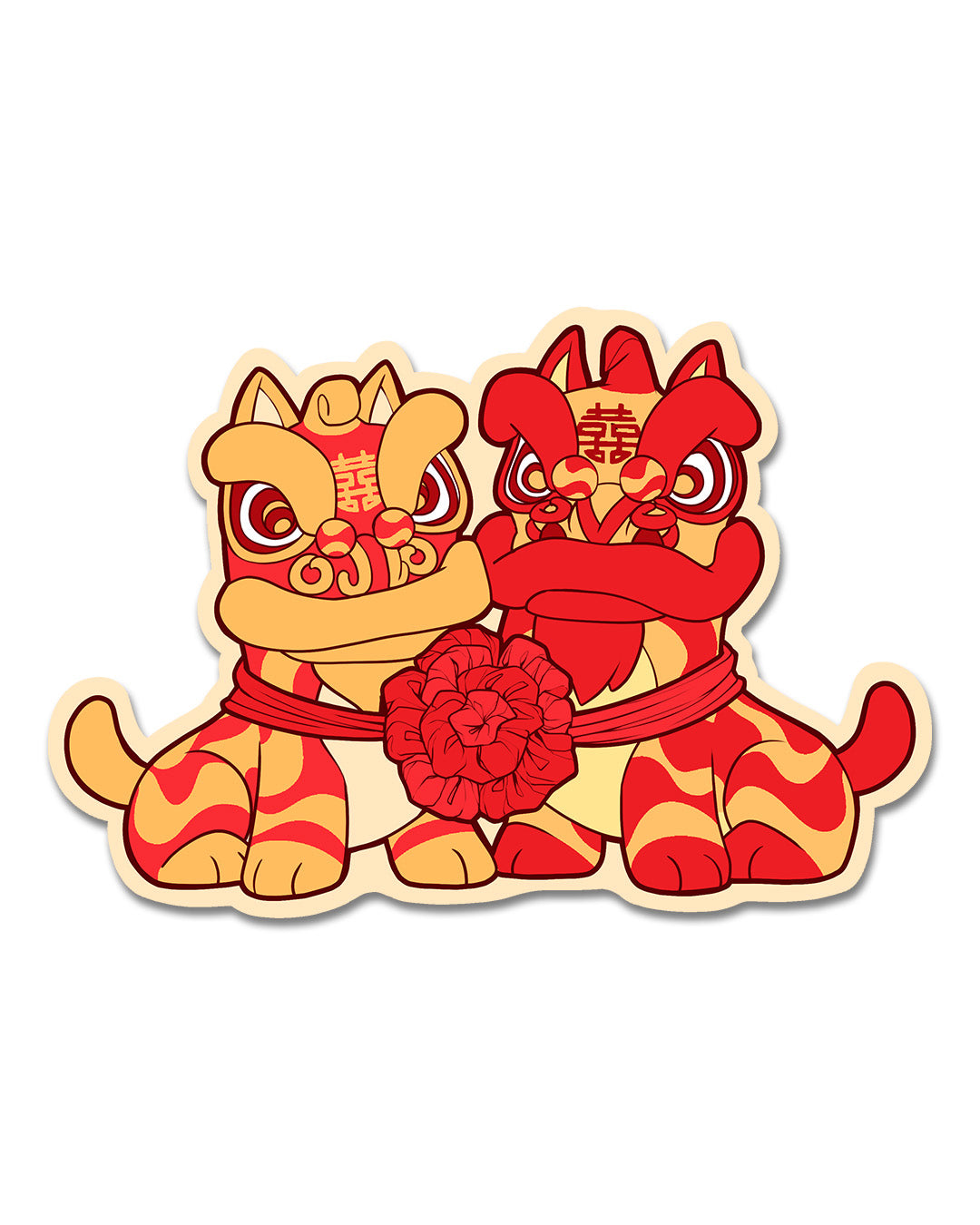 Lion Dance Vinyl Sticker - Wedding Lions