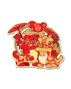 Lion Dance Vinyl Sticker - Double Happiness Umbrella