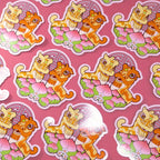 Lion Dance Vinyl Sticker - Longevity Peach