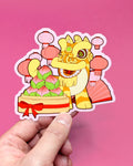 Lion Dance Vinyl Sticker - Longevity Peach 2